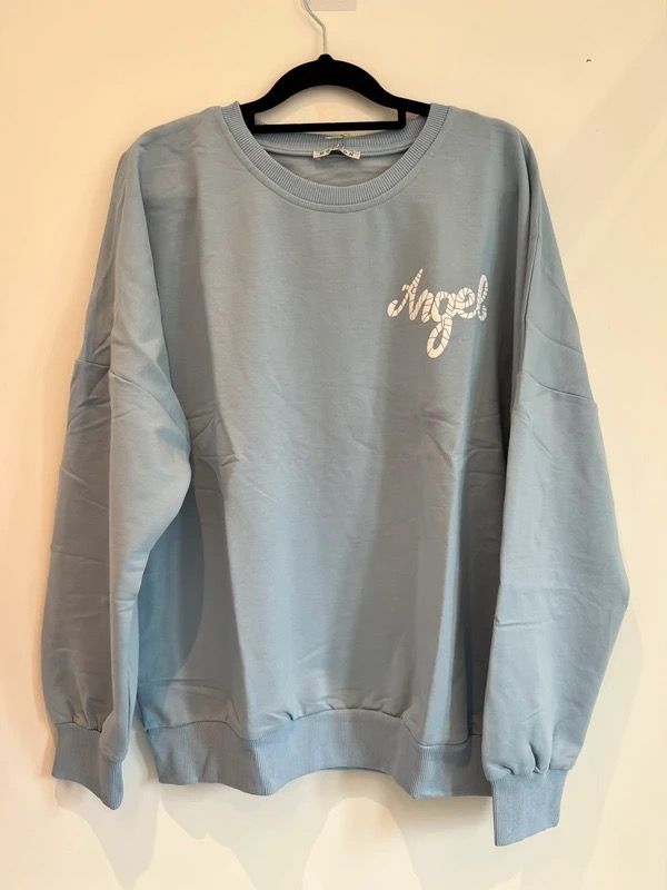 Blue Sweatshirt With Angel Graphic